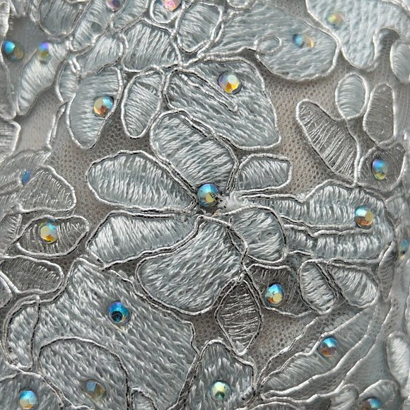 NEW XSCAPE 4366X Long Glitter Embroidered Gown Dress Size 6 Blue Silver.NWT 0074 - Picture 13 of 14